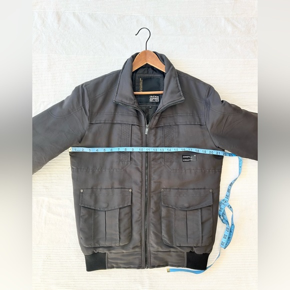 Jack & Jones Mens Cargo Bomber Jacket Full Zip Lightly Quilted - Picture 6 of 12